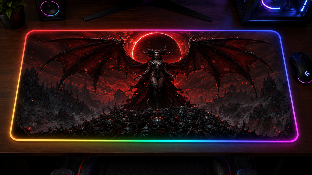 Diablo IV inspired XXL gaming mouse pad 01 LED version, 3 mm thick