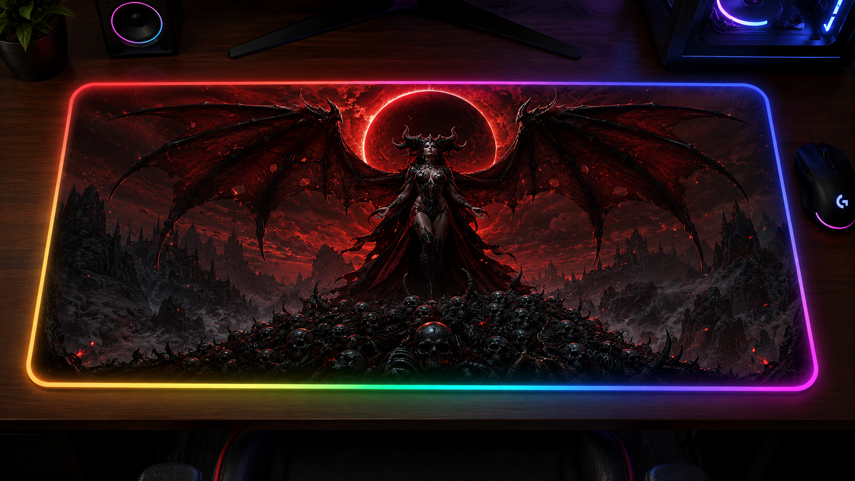 Diablo IV inspired XXL gaming mouse pad 01 LED version, 3 mm thick