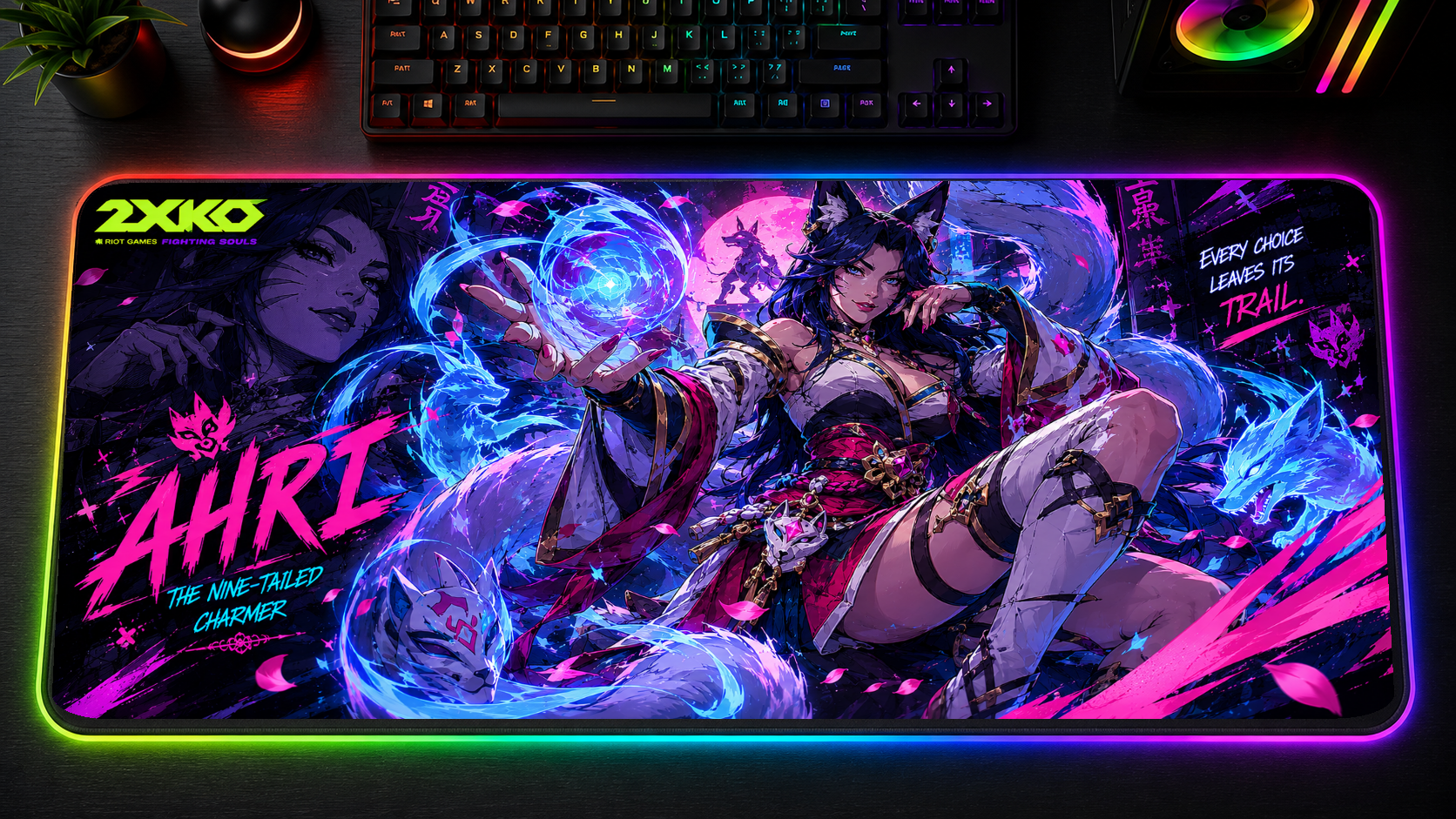 2XKO inspired XXL gaming mouse pad 01 LED RGB version, 3 mm thick