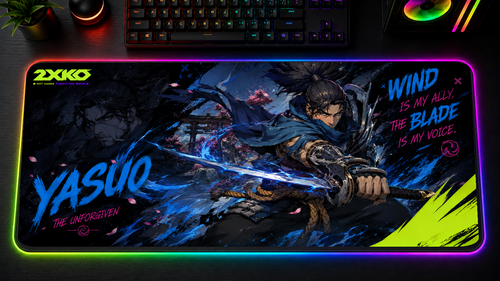 2XKO inspired XXL gaming mouse pad 10 LED RGB version, 3 mm thick