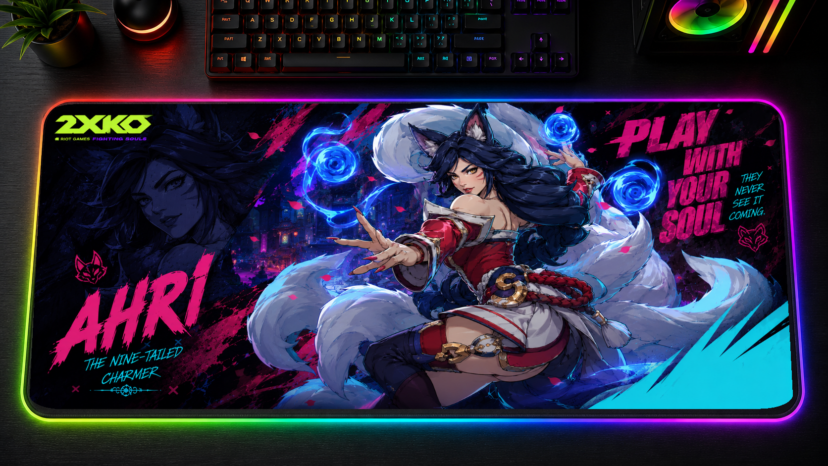 2XKO inspired XXL gaming mouse pad 02 LED RGB version, 3 mm thick