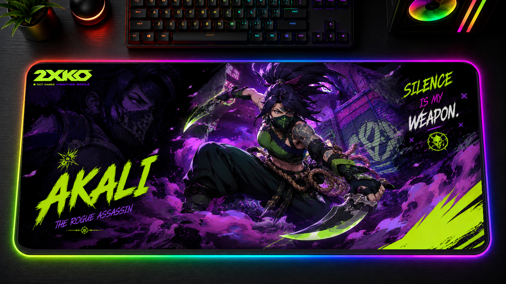 2XKO inspired XXL gaming mouse pad 03 LED RGB version, 3 mm thick