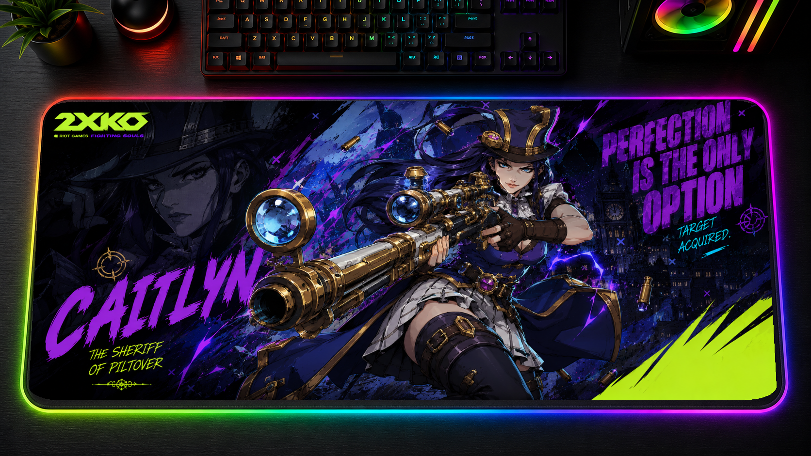 2XKO inspired XXL gaming mouse pad 04 LED RGB version, 3 mm thick