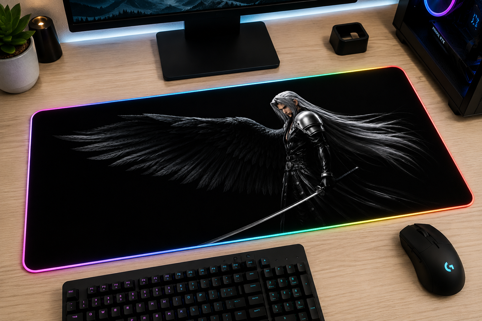 Final Fantasy VII Inspired XXL Gaming Mouse Pad 12 LED