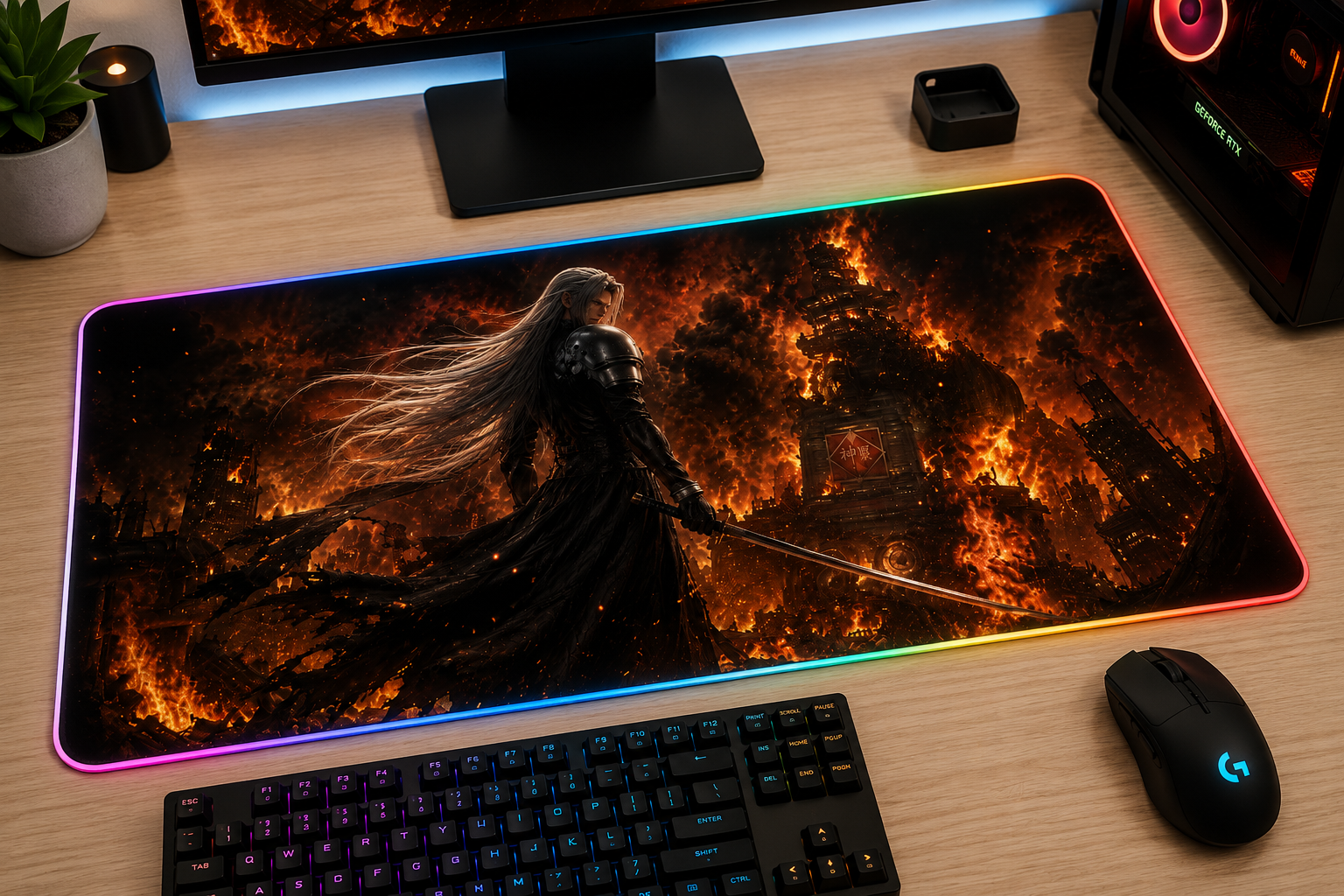 Final Fantasy VII Inspired XXL Gaming Mouse Pad 16 LED