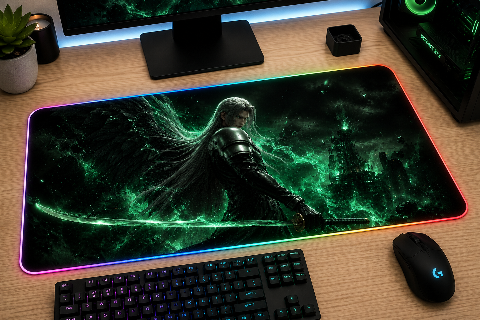 Final Fantasy VII Inspired XXL Gaming Mouse Pad 18 LED