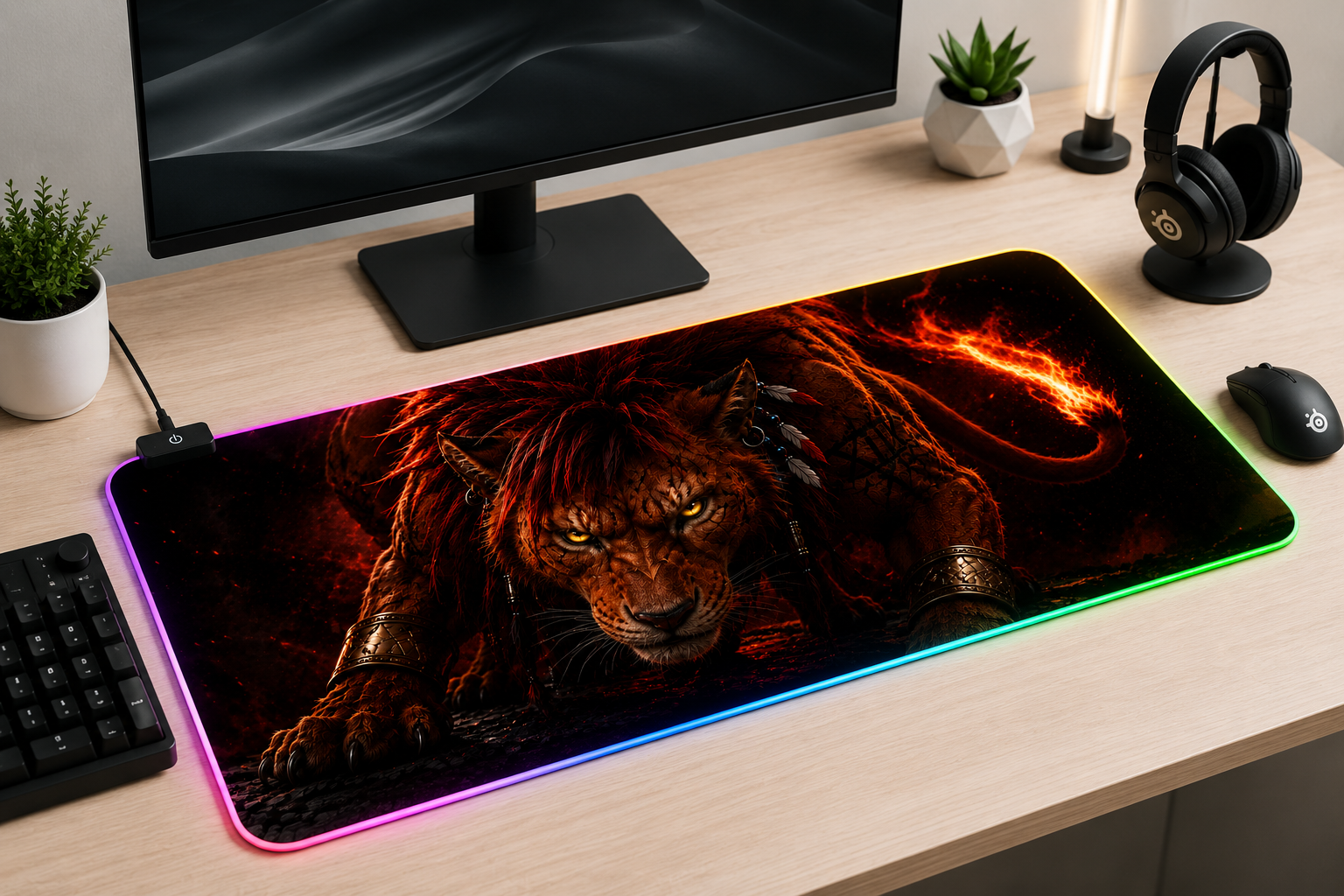Final Fantasy VII Inspired XXL Gaming Mouse Pad 50 LED