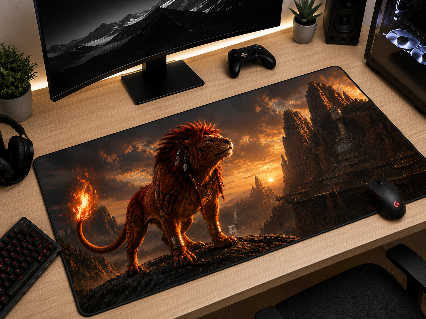 Final Fantasy VII Inspired XXL Gaming Mouse Pad 48 Non-LED