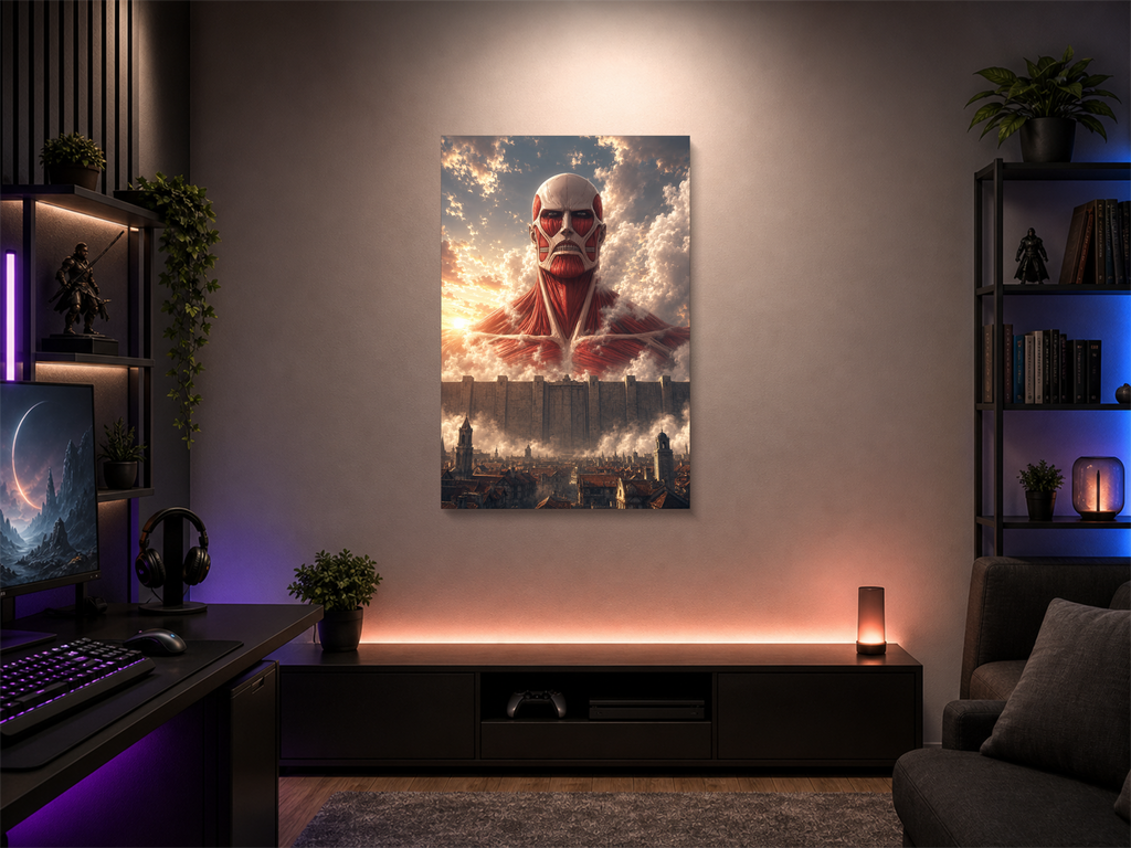Attack on Titan inspired canvas poster room mockup 02