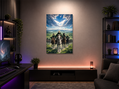 Attack on Titan inspired canvas poster room mockup 03