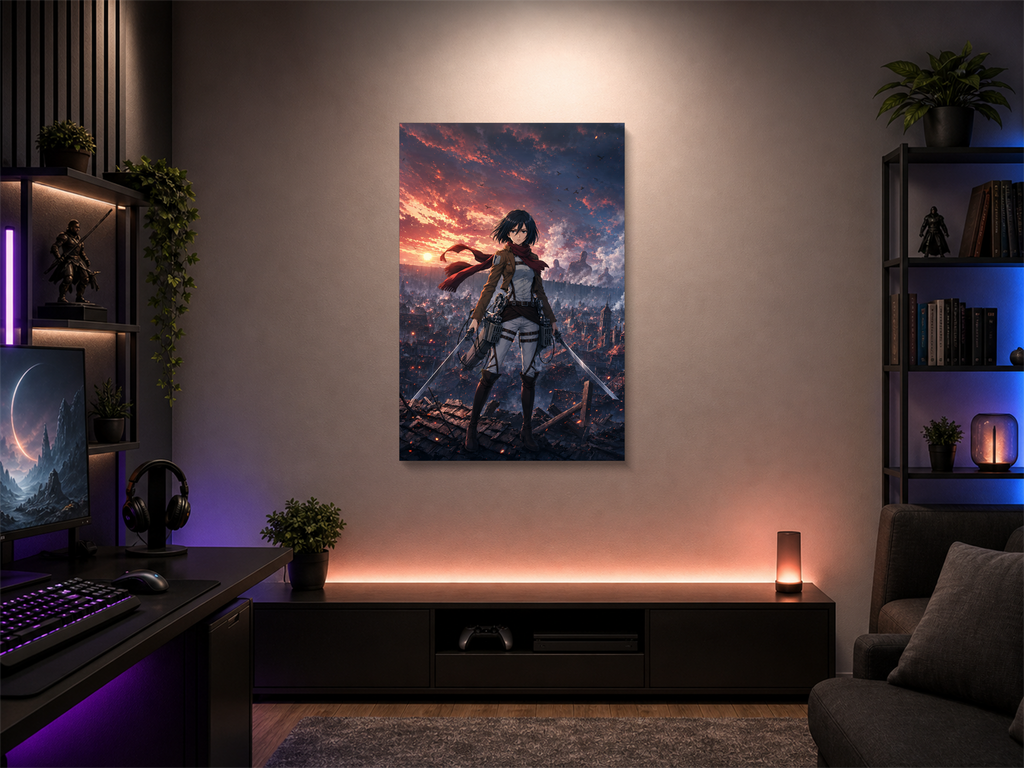 Attack on Titan inspired canvas poster room mockup 04