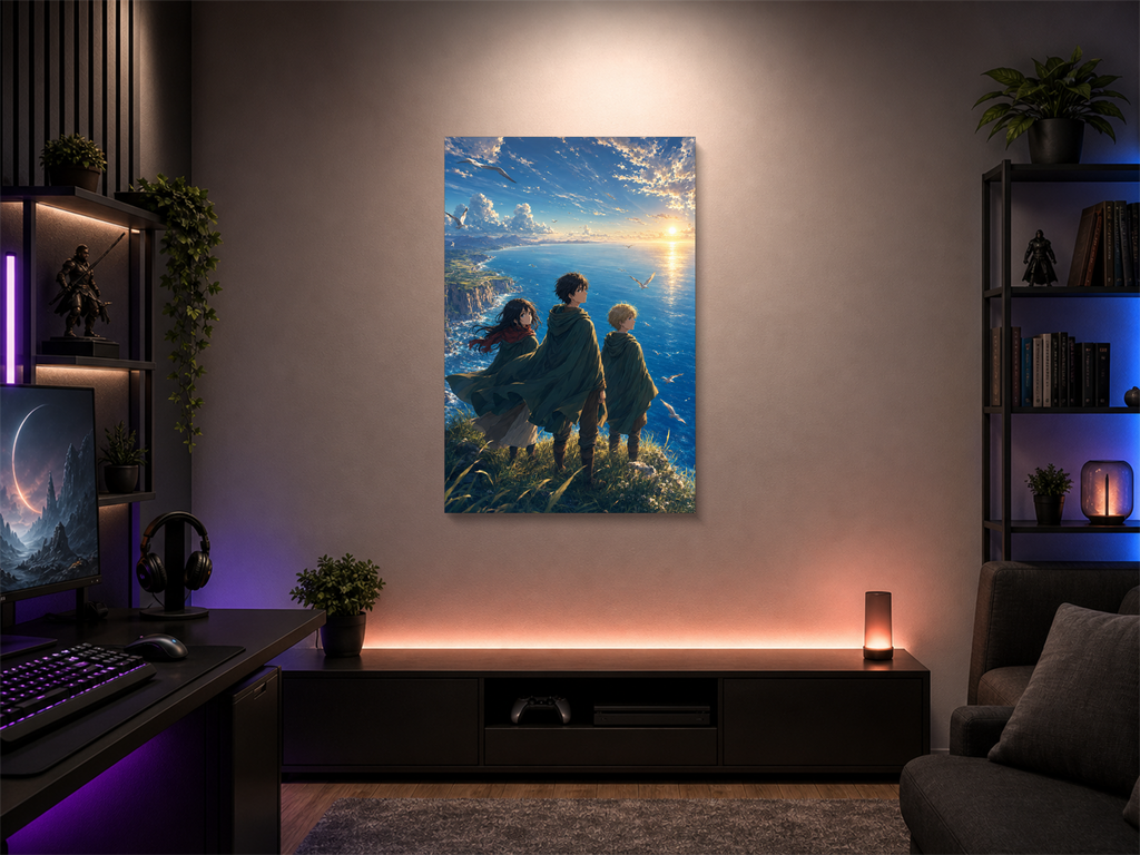 Attack on Titan inspired canvas poster room mockup 05