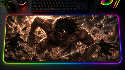 Attack on Titan inspired XXL RGB LED gaming mouse pad 05, 3 mm thick