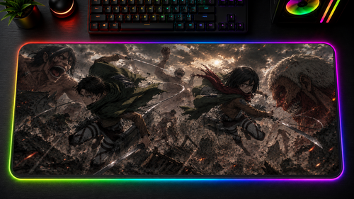 Attack on Titan inspired XXL RGB LED gaming mouse pad 06, 3 mm thick