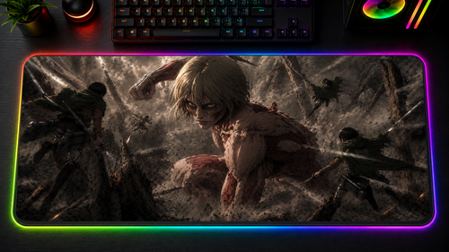 Attack on Titan inspired XXL RGB LED gaming mouse pad 07, 3 mm thick