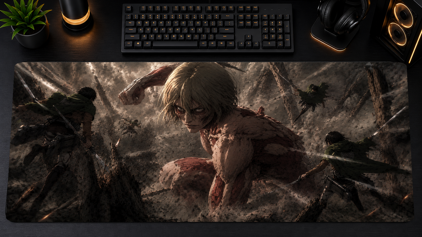 Attack on Titan inspired XXL gaming mouse pad 07 Non-LED version, 3 mm thick