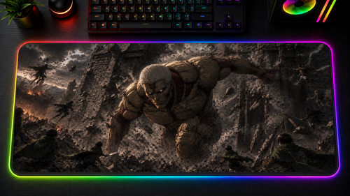 Attack on Titan inspired XXL RGB LED gaming mouse pad 08, 3 mm thick