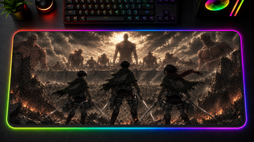 Attack on Titan inspired XXL RGB LED gaming mouse pad 09, 3 mm thick