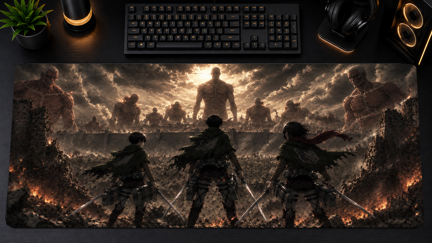 Attack on Titan inspired XXL gaming mouse pad 09 Non-LED version, 3 mm thick
