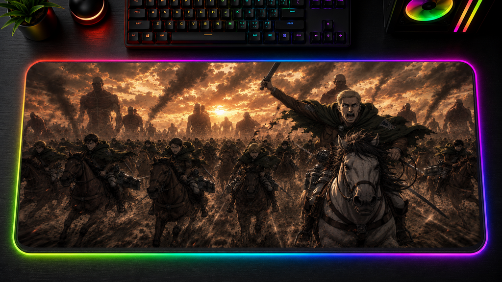 Attack on Titan inspired XXL RGB LED gaming mouse pad 10, 3 mm thick