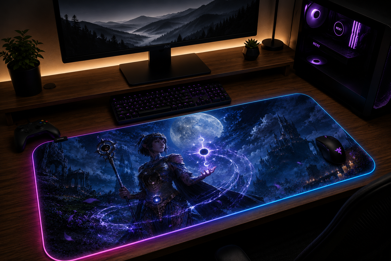 Baldur's Gate 3 Inspired XXL Gaming Mouse Pad 01 - LED
