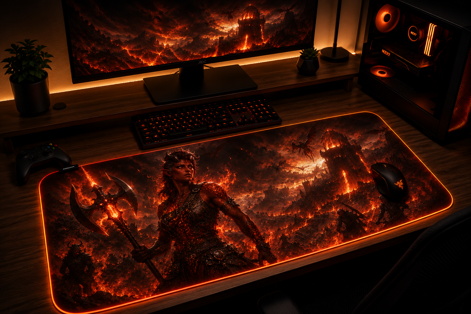 Baldur's Gate 3 Inspired XXL Gaming Mouse Pad 03 - LED