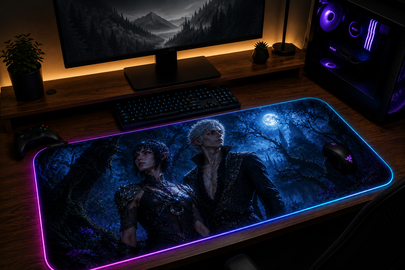 Baldur's Gate 3 Inspired XXL Gaming Mouse Pad 04 - LED