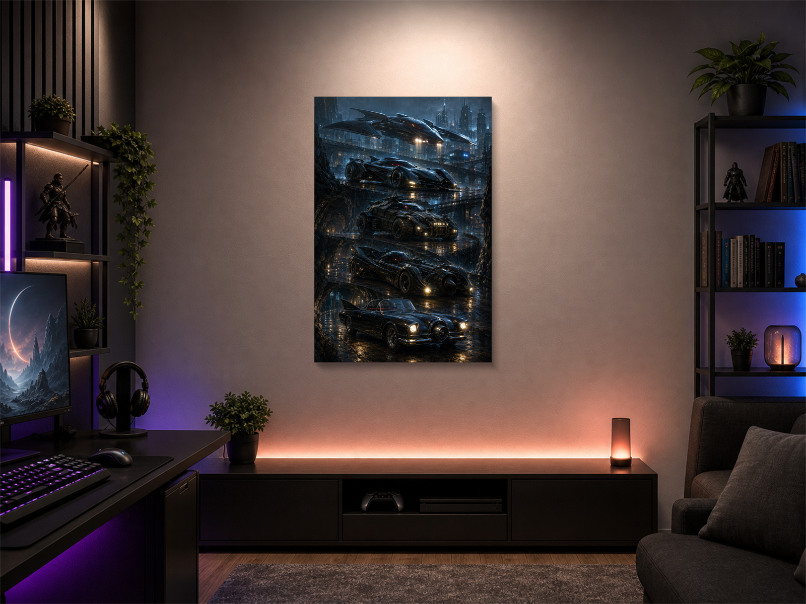 Batman Evolutions inspired canvas poster 01 room mockup