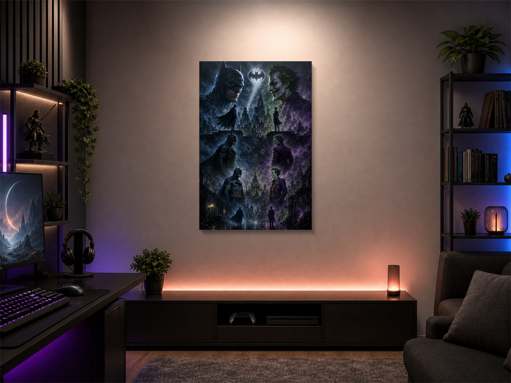 Batman Evolutions inspired canvas poster 02 room mockup