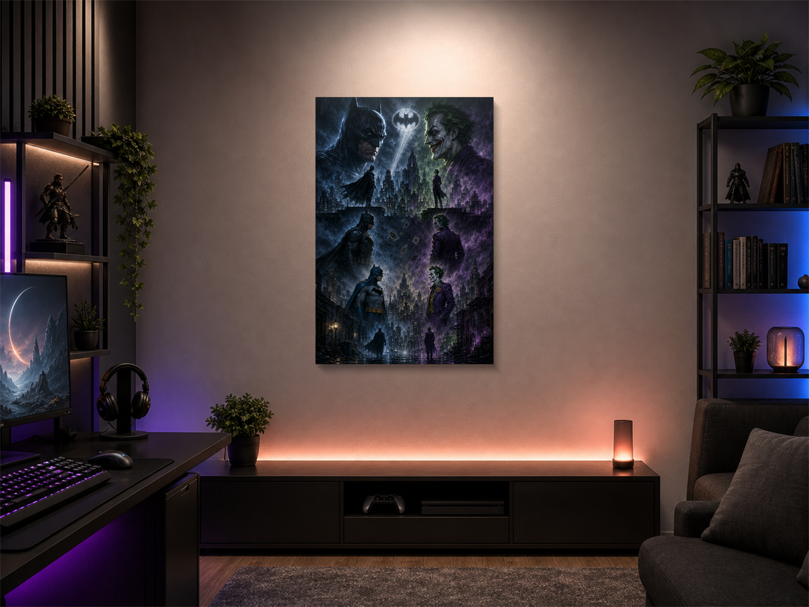 Batman Evolutions inspired canvas poster 02 room mockup