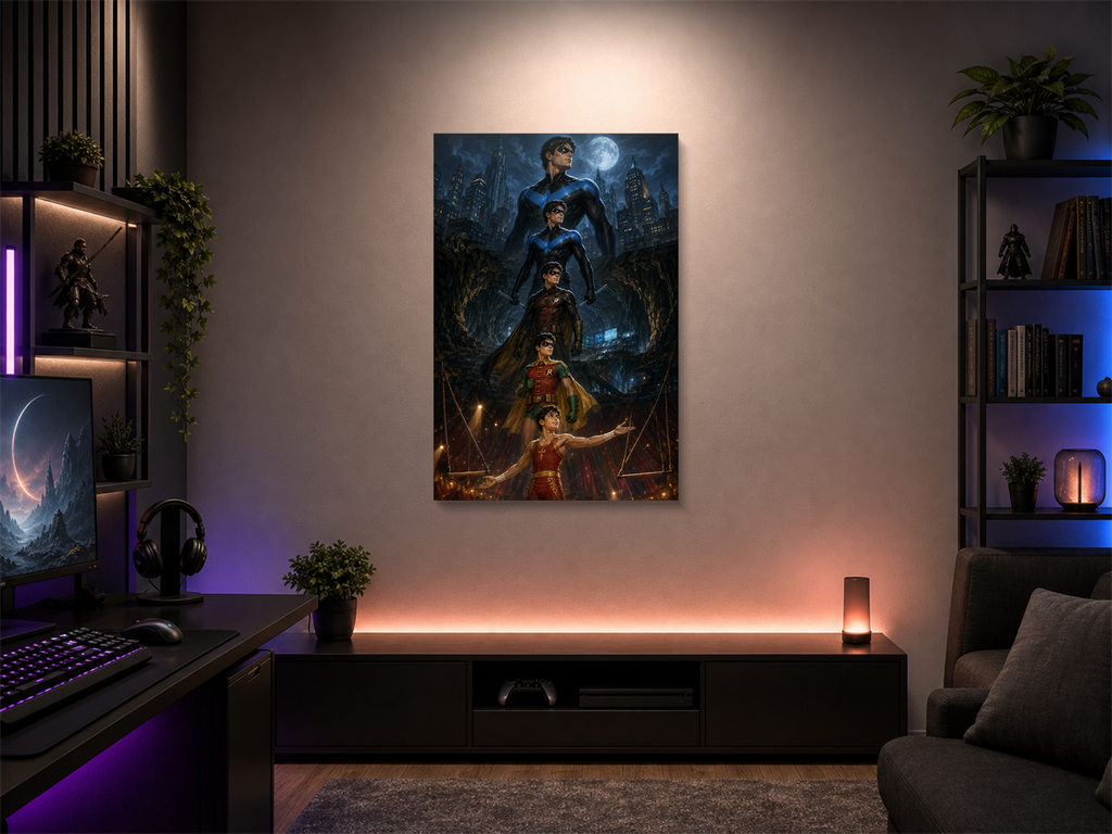 Batman Evolutions inspired canvas poster 03 room mockup