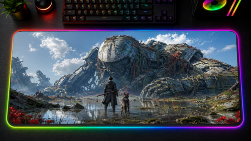 Beast of Reincarnation inspired XXL gaming mouse pad 03 LED RGB version, 3 mm thick