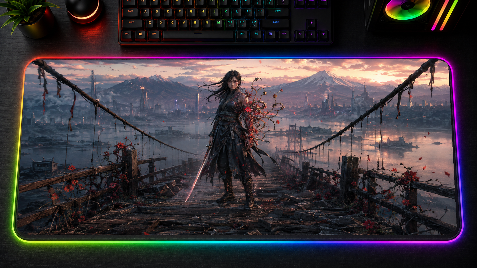 Beast of Reincarnation inspired XXL gaming mouse pad 04 LED RGB version, 3 mm thick