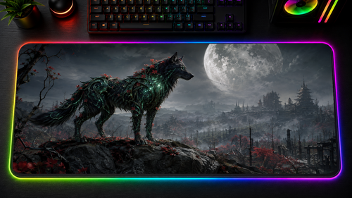 Beast of Reincarnation inspired XXL gaming mouse pad 05 LED RGB version, 3 mm thick
