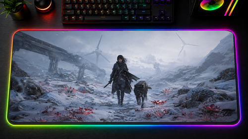 Beast of Reincarnation inspired XXL gaming mouse pad 09 LED RGB version, 3 mm thick
