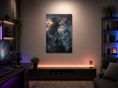Beast of Reincarnation inspired canvas poster room mockup 05