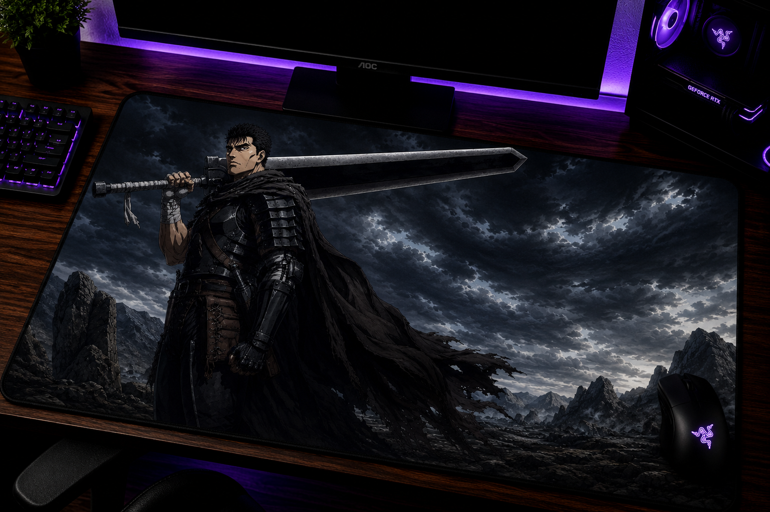 Berserk inspired XXL gaming mouse pad 01 Non-LED version