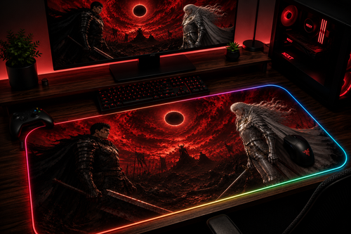 Berserk inspired XXL gaming mouse pad 04 LED version