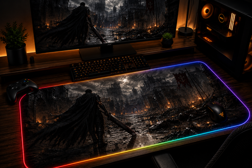 Berserk inspired XXL gaming mouse pad 06 LED version