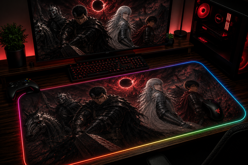 Berserk inspired XXL gaming mouse pad 07 LED version