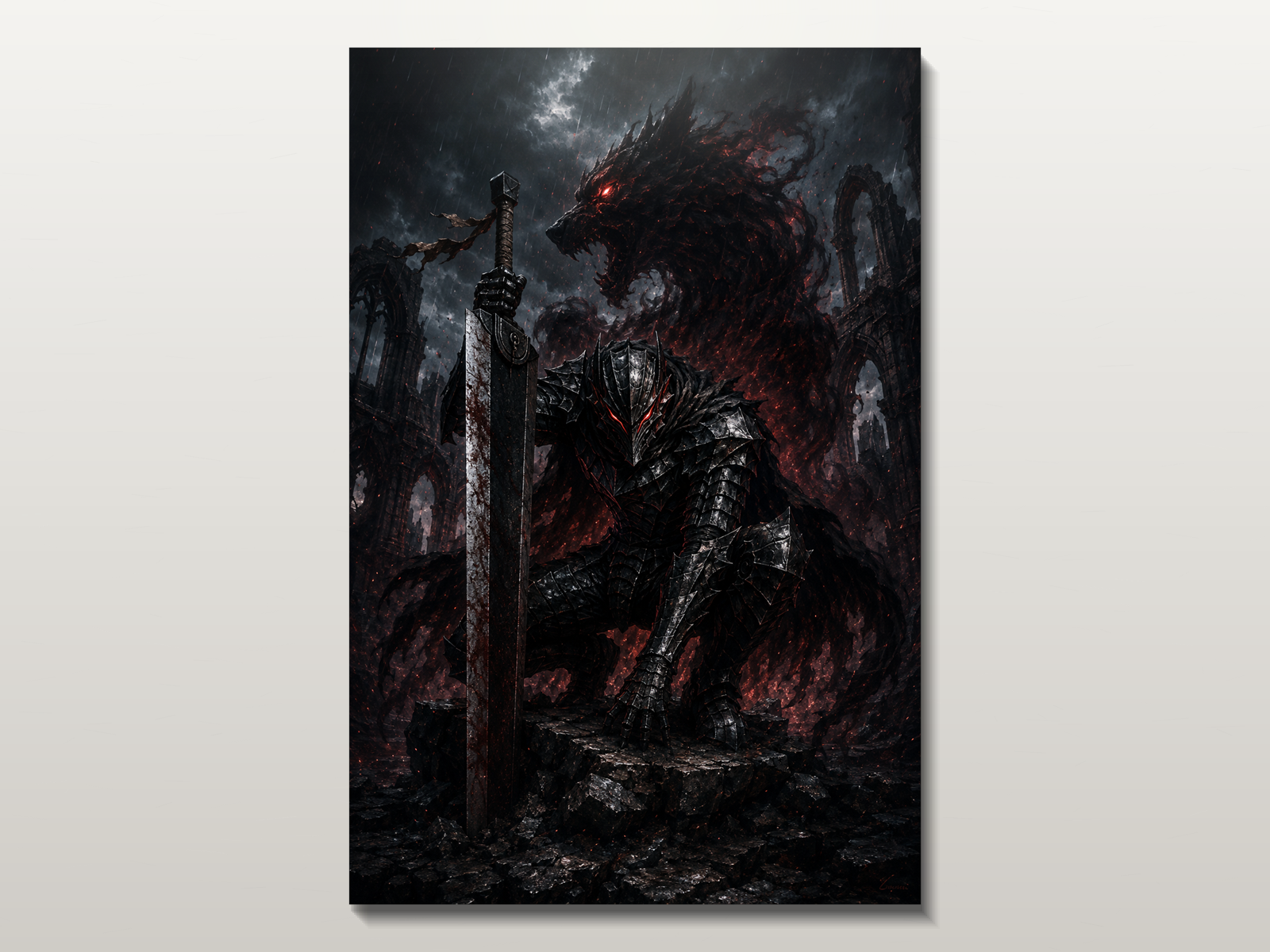 Berserk inspired canvas poster 05 close wall preview