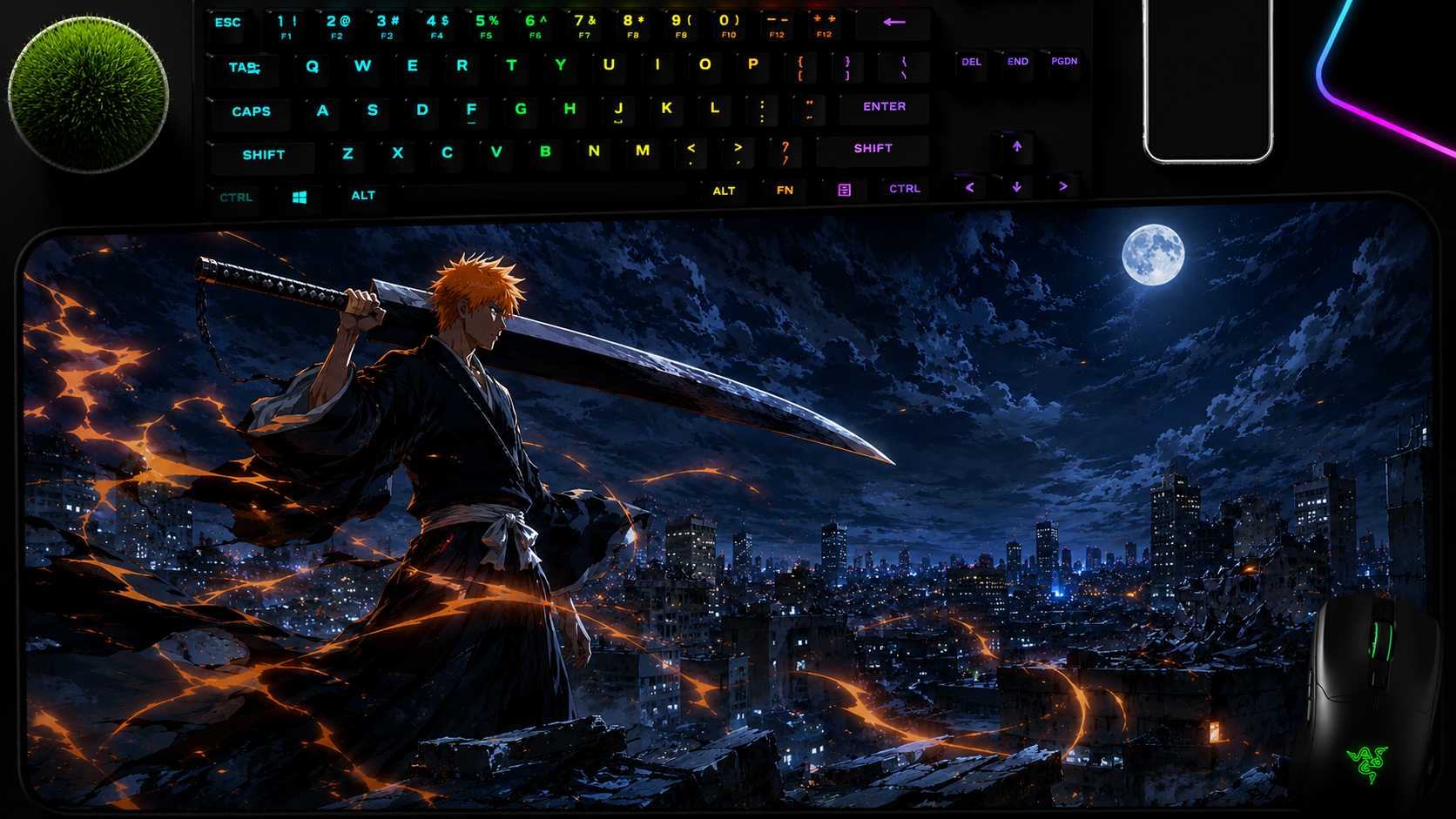 Bleach inspired XXL gaming mouse pad 01 Non-LED version, 3 mm thick