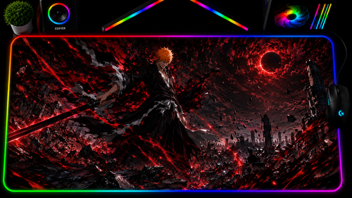 Bleach inspired XXL RGB LED gaming mouse pad 02, 3 mm thick