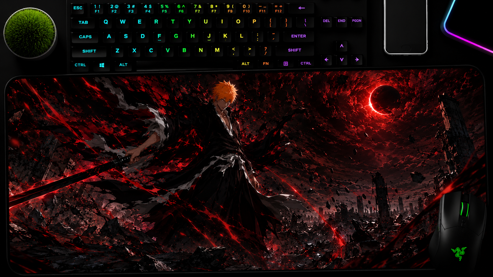 Bleach inspired XXL gaming mouse pad 02 Non-LED version, 3 mm thick