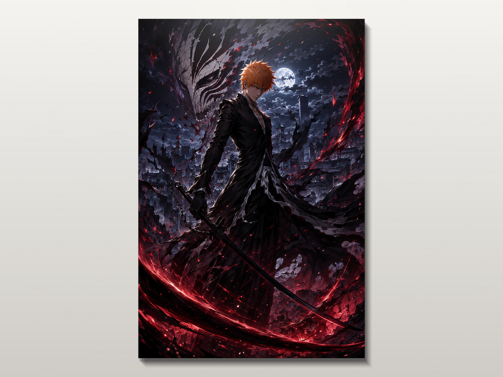 Bleach inspired canvas poster 01 close wall preview