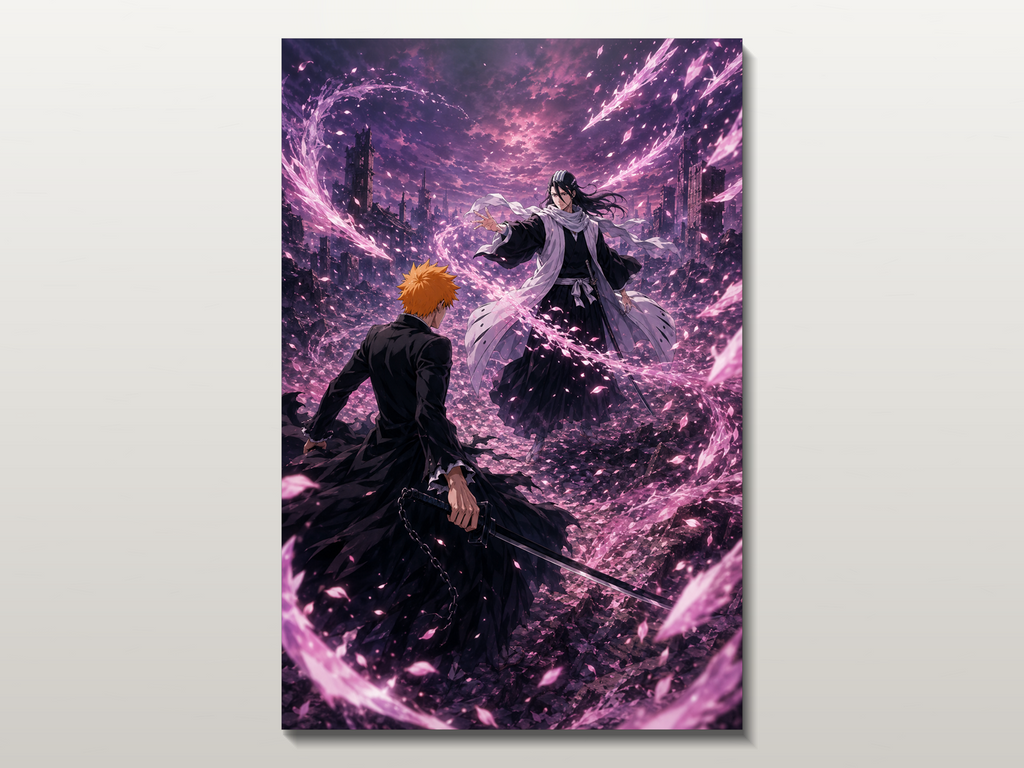Bleach inspired canvas poster 05 close wall preview
