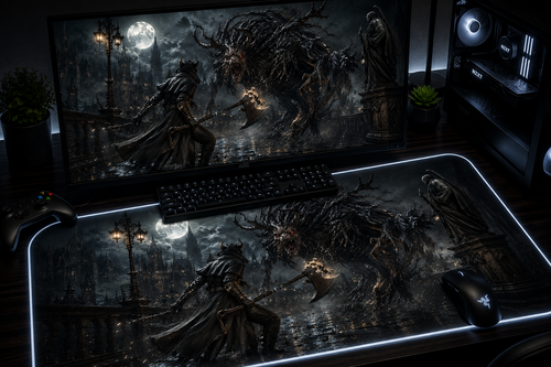 Bloodborne Inspired XXL Gaming Mouse Pad 02 LED