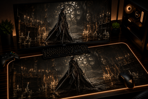 Bloodborne Inspired XXL Gaming Mouse Pad 03 LED