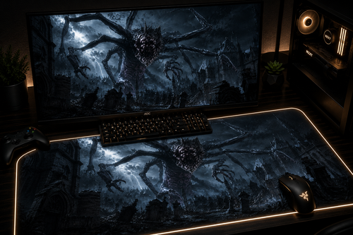 Bloodborne Inspired XXL Gaming Mouse Pad 06 LED