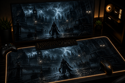 Bloodborne Inspired XXL Gaming Mouse Pad 07 LED